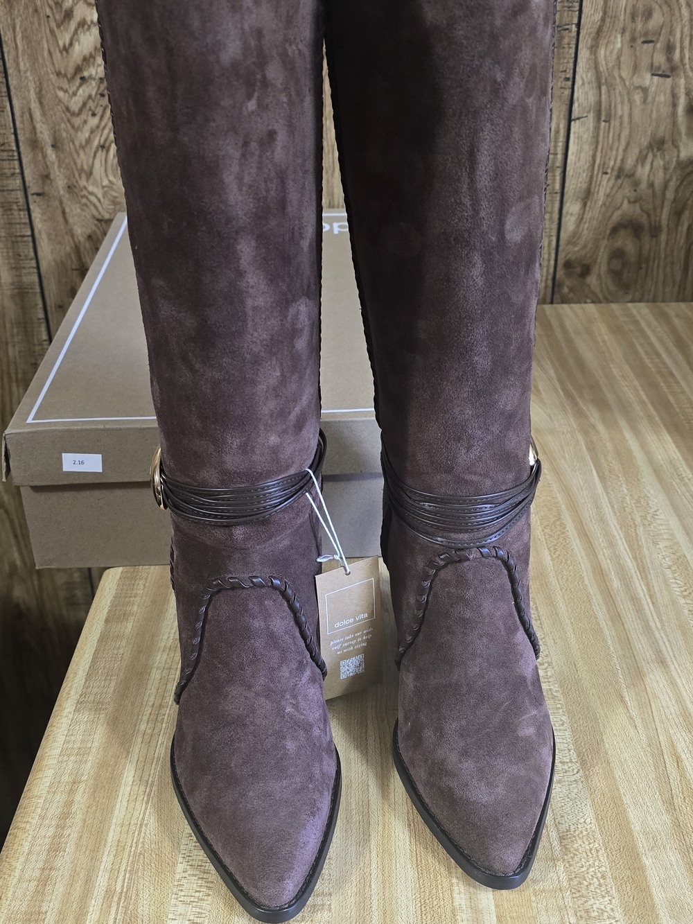 Dolce Vita 6.5, 7, 8 Women's Premium Suede Pointed-Toe Boots - Dark Brown - NWT